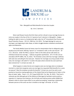 Obergefell and FMLA Benefits for Same-Sex Couples By