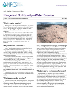 Rangeland Soil Quality&mdash;Water Erosion