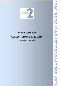 User Guide For Collection Of Static Data v.4.8