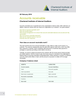 Accounts receivable - Chartered Institute of Internal Auditors