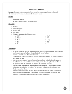 Creating Ionic Compounds Purpose: To create ionic