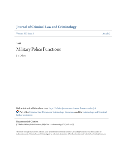 Military Police Functions - Northwestern University School of Law