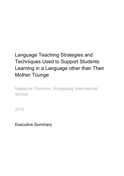 Language Teaching Strategies and Techniques used to Support