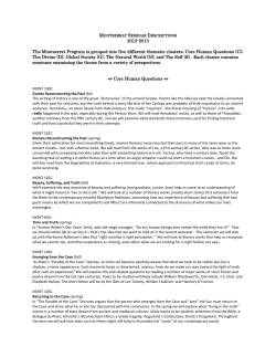 2012-2013 Montserrat Seminar Descriptions