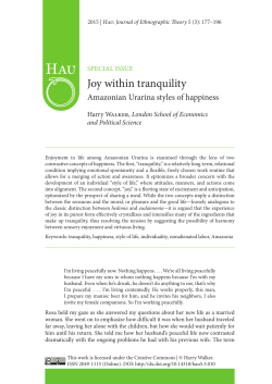 Joy within tranquility - HAU: Journal of Ethnographic Theory