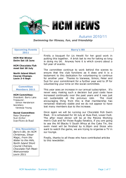 HCM News June 2011 - Masters Swimming Wellington, New Zealand.