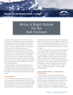 Africa: A Bright Outlook For the Dark Continent