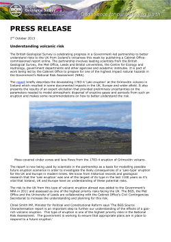 press release - British Geological Survey