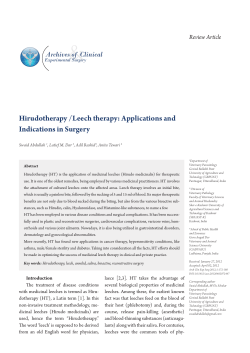 Hirudotherapy /Leech therapy