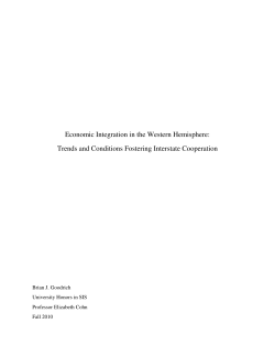 Economic Integration in the Western Hemisphere: Trends and