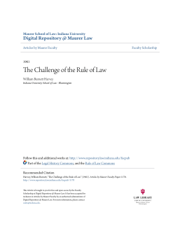 The Challenge of the Rule of Law - Digital Repository @ Maurer Law