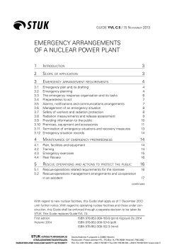 emergency arrangements of a nuclear power plant