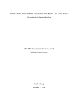 1 The New Radicals: How Wage Labor, Physical Abuse and an