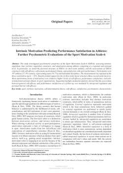 Original Papers Intrinsic Motivation Predicting Performance