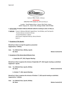 October 22, 2013 - Auburn Hills Public Library