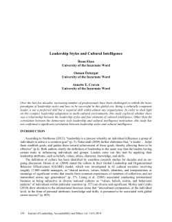 Leadership Styles and Cultural Intelligence