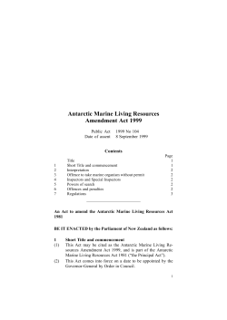 Antarctic Marine Living Resources Amendment Act 1999