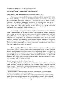 Forced migration1, environmental risks and conflict