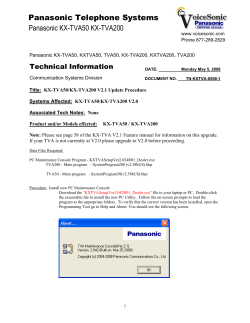Panasonic TN-KX-TVA-50-200-V2.1 Update