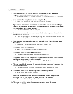 Comma checklist