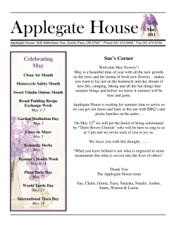May 2011 Newsletter - Applegate House of Grants Pass, Oregon