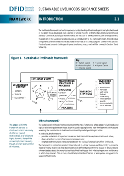 Sustainable livelihoods guidance sheets