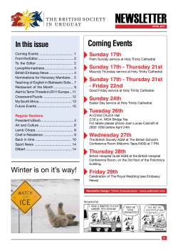 NEWSLETTER - The British Society in Uruguay