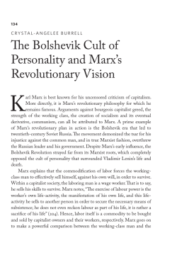 The Bolshevik Cult of Personality and Marx`s Revolutionary Vision