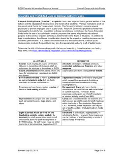 Allowable and Prohibited Uses of Campus Activity Funds