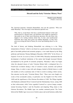 Disraeli and the Early Victorian `History Wars`