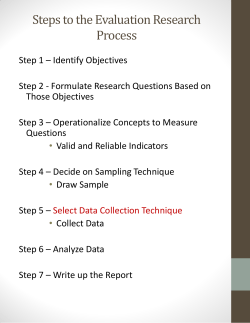 Steps to the Evaluation Research Process