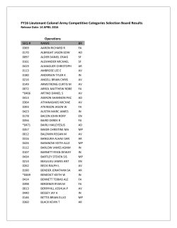 FY16 Lieutenant Colonel Army Competitive Categories