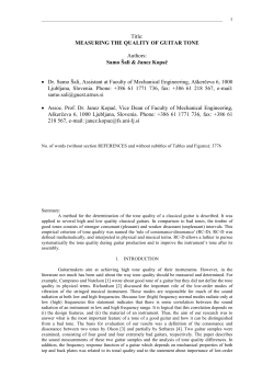 Title: MEASURING THE QUALITY OF GUITAR TONE Authors: Samo