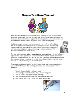 Chapter Two: Know Your Job