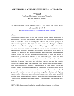 CITY NETWORKS AS ALTERNATIVE GEOGRAPHIES OF