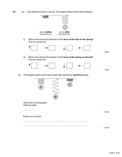 (a) John attaches a ball to a spring. The diagram below shows what