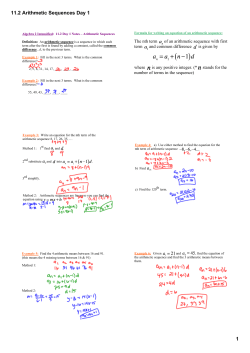 11.2 Arithmetic Sequences Day 1