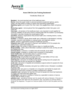 Avera CNA On-Line Training Solutions