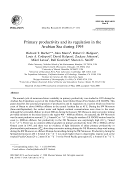 Primary productivity and its regulation in the Arabian