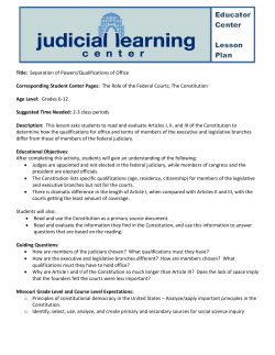 Separation of Powers/Qualifications of Office