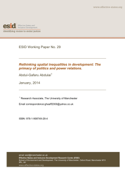 Rethinking spatial inequalities in development: The primacy of