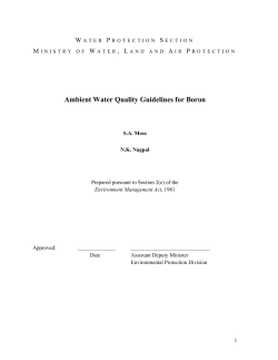 Ambient Water Quality Guidelines for Boron
