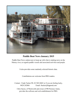 Paddle Boat News January 2015