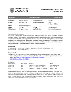 Outline - Department of Psychology
