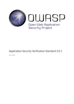 OWASP Application Security Verification Standard 3.0.1