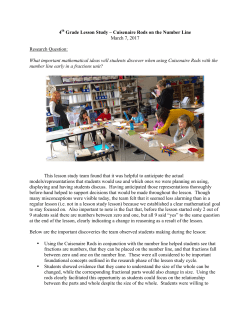 4th Grade Lesson Study &ndash; Cuisenaire Rods on the Number Line