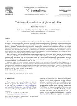 (2007) Tide-induced perturbations of glacier velocities