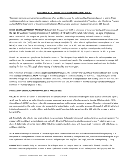 explanation of lake water quality monitoring report