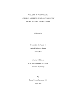 living an animistic - OhioLINK Electronic Theses and Dissertations