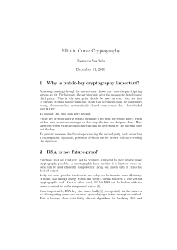 Elliptic Curve Cryptography